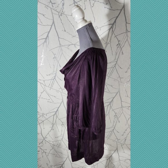 Odille Purple Cowl Neck Drawstring Waist Tunic - Picture 2 of 4